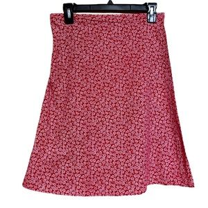 Red floral skirt